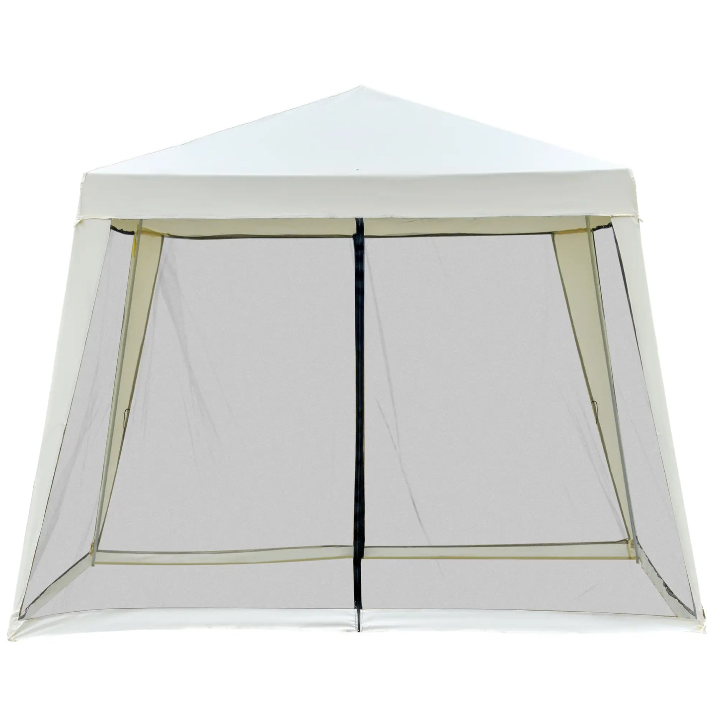 Pavillon de Jardin Pavillon Chapiteau Tente de fête Tente résistante aux intempéries avec moustiquaire Beige 3 x 3 m