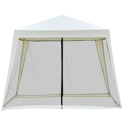 Pavillon de Jardin Pavillon Chapiteau Tente de fête Tente résistante aux intempéries avec moustiquaire Beige 3 x 3 m