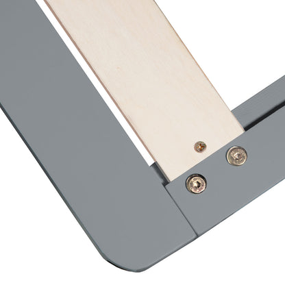 Palettenbett 140x200 cm Grau | Doppelbett mit Matratze | mit Lattenrost | Holz | Jugend Gast