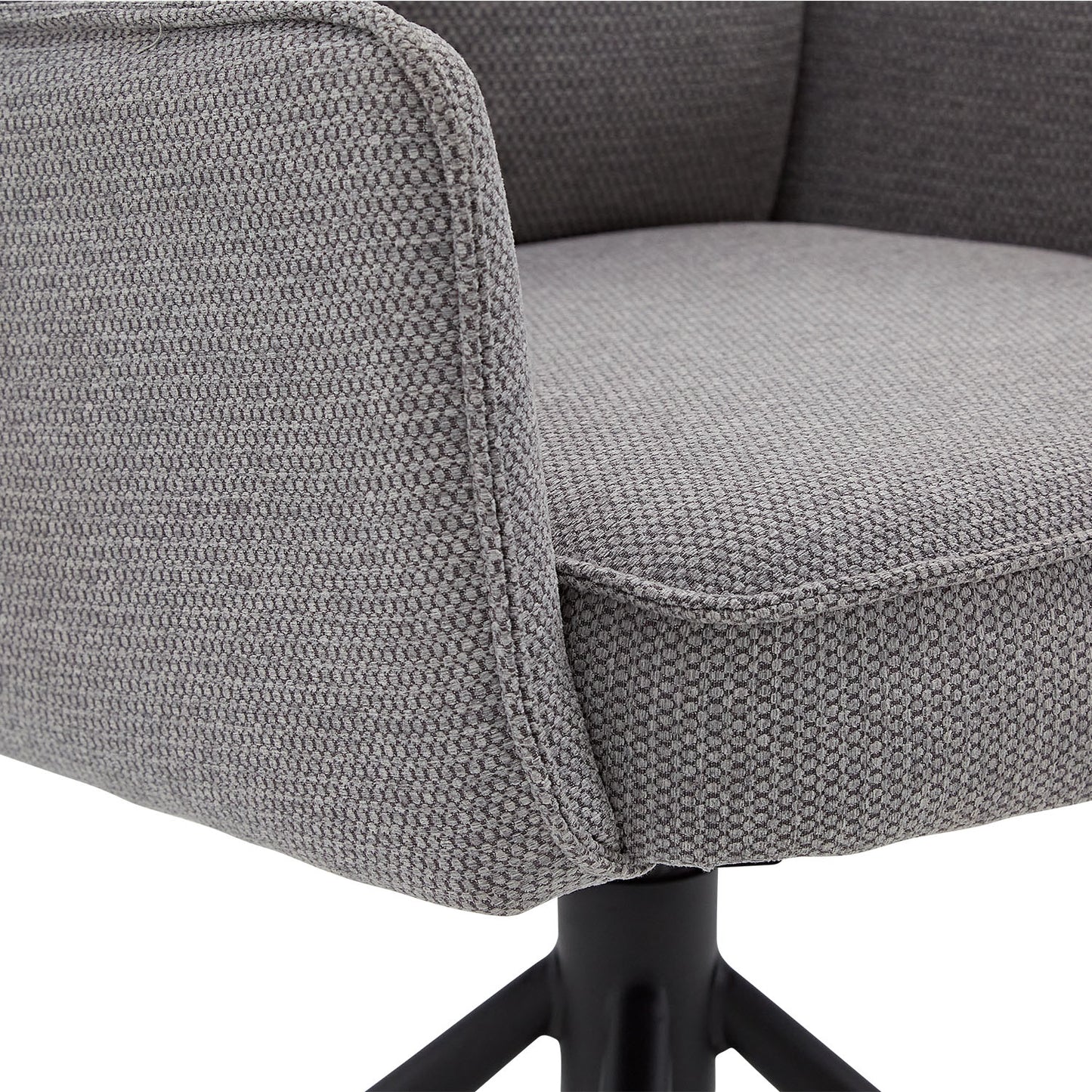 Polsterstuhl Stoff Grau | 4er-Set | drehbar | mit Armlehnen | Küche Esszimmer Büro