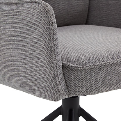 Polsterstuhl Stoff Grau | 4er-Set | drehbar | mit Armlehnen | Küche Esszimmer Büro