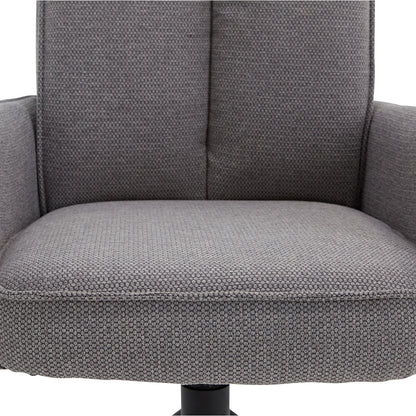 Polsterstuhl Stoff Grau | 4er-Set | drehbar | mit Armlehnen | Küche Esszimmer Büro