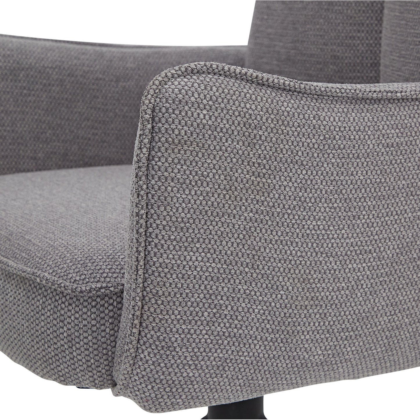 Polsterstuhl Stoff Grau | 4er-Set | drehbar | mit Armlehnen | Küche Esszimmer Büro