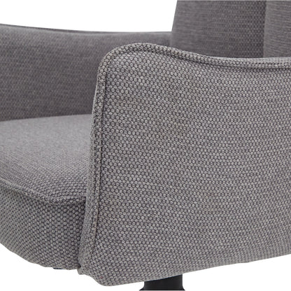 Polsterstuhl Stoff Grau | 4er-Set | drehbar | mit Armlehnen | Küche Esszimmer Büro