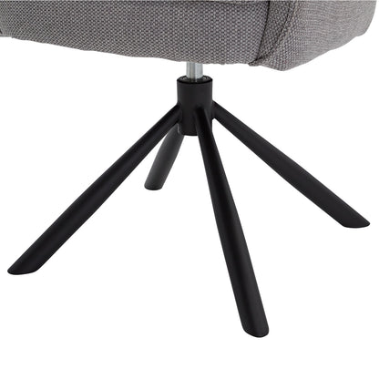 Polsterstuhl Stoff Grau | 4er-Set | drehbar | mit Armlehnen | Küche Esszimmer Büro