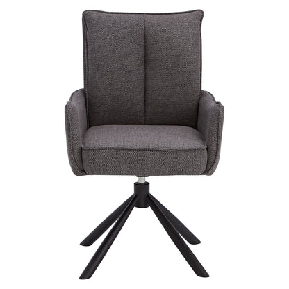 Polsterstuhl Stoff Anthrazit | 4er-Set | drehbar | mit Armlehnen | Küche Esszimmer Büro