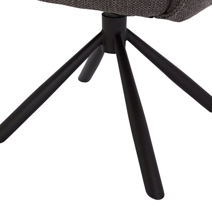 Polsterstuhl Stoff Anthrazit | 4er-Set | drehbar | mit Armlehnen | Küche Esszimmer Büro