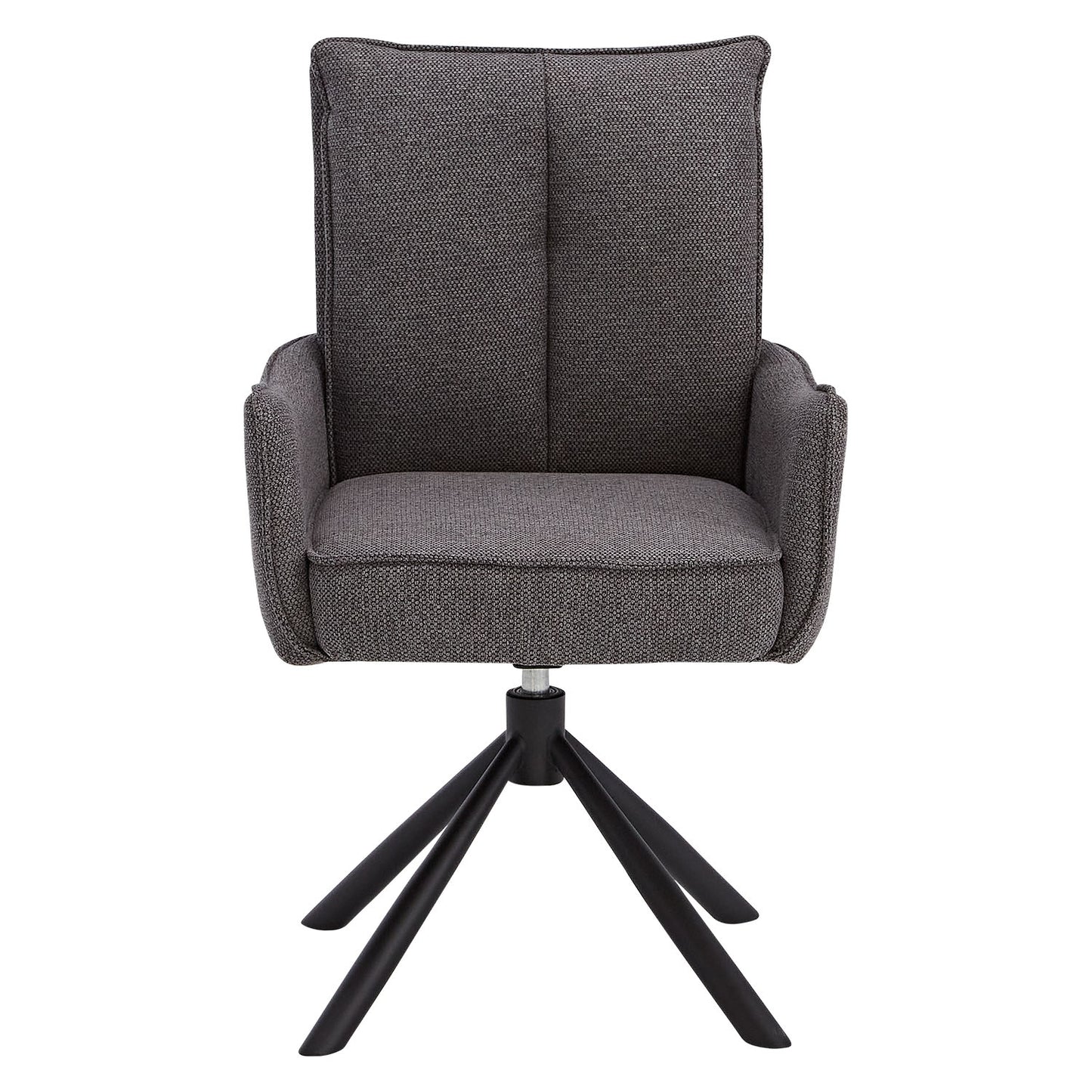 Polsterstuhl Stoff Anthrazit | 6er-Set | drehbar | mit Armlehnen | Küche Esszimmer Büro