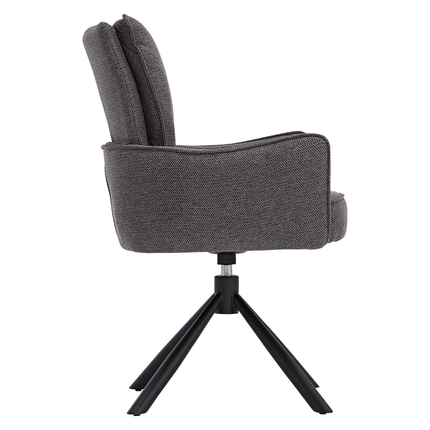 Polsterstuhl Stoff Anthrazit | 6er-Set | drehbar | mit Armlehnen | Küche Esszimmer Büro