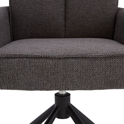 Polsterstuhl Stoff Anthrazit | 6er-Set | drehbar | mit Armlehnen | Küche Esszimmer Büro