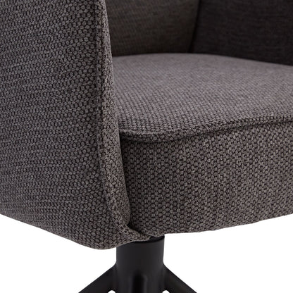 Polsterstuhl Stoff Anthrazit | 6er-Set | drehbar | mit Armlehnen | Küche Esszimmer Büro