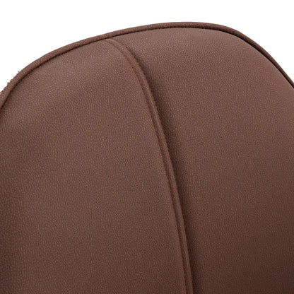 6er Set Polsterstuhl Bouclé Leder drehbar Braun