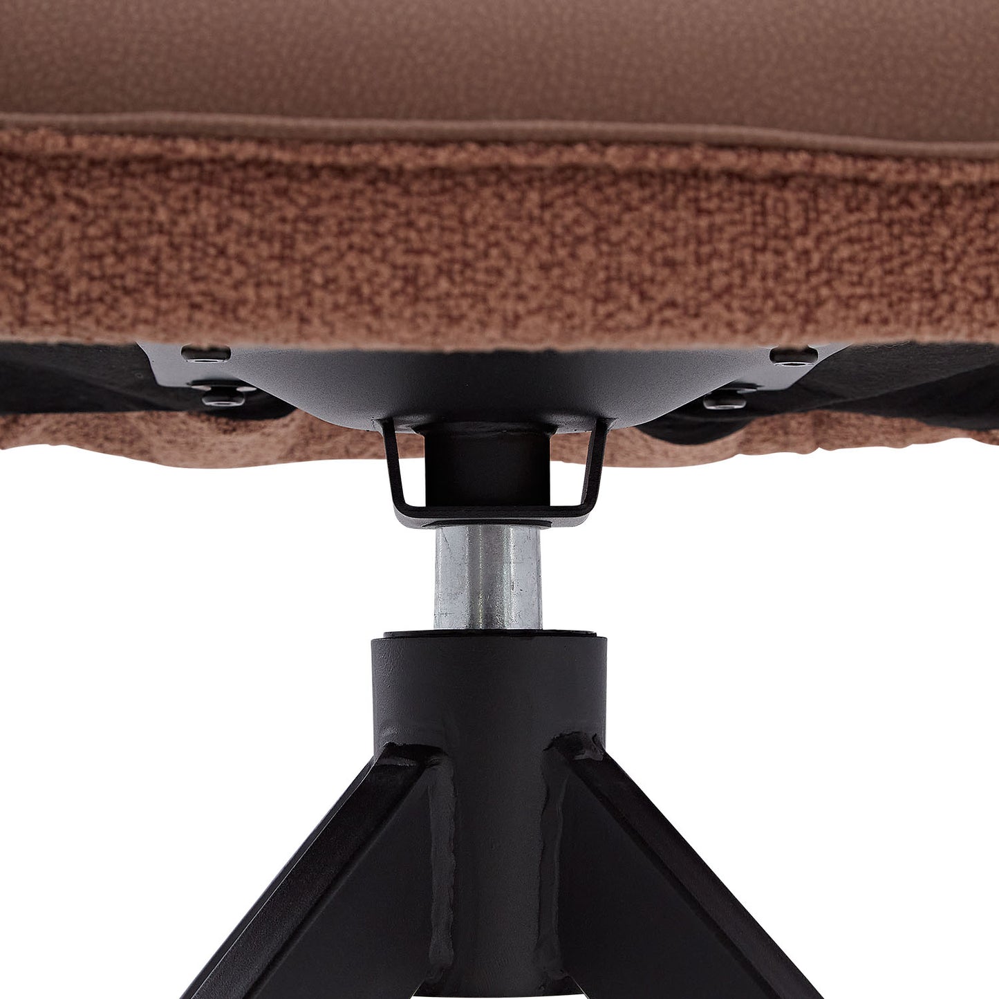 6er Set Polsterstuhl Bouclé Leder drehbar Braun