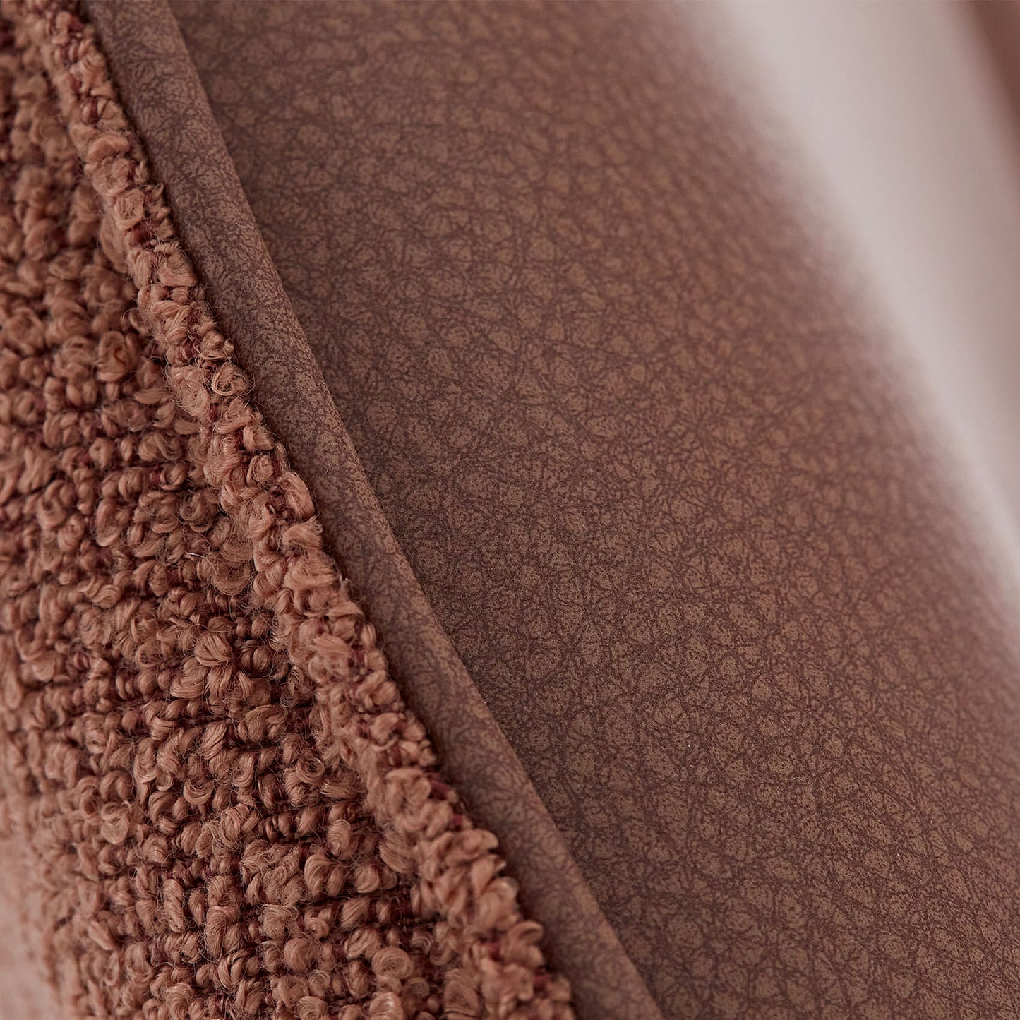 6er Set Polsterstuhl Bouclé Leder drehbar Braun