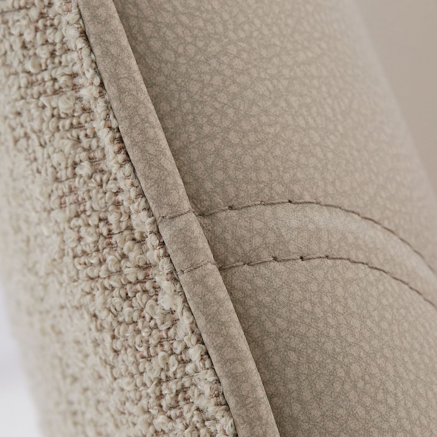 6er Set Polsterstuhl Bouclé Leder Drehbar Beige