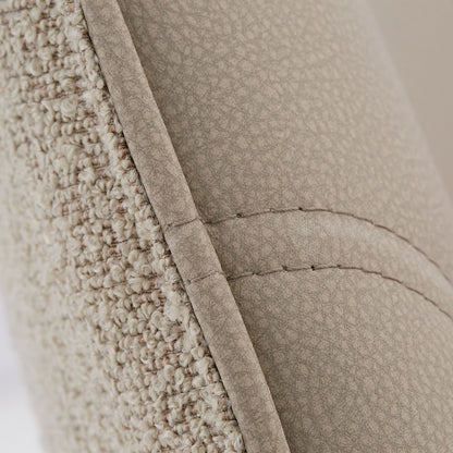 6er Set Polsterstuhl Bouclé Leder Drehbar Beige