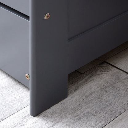 Holzbett 90x200 cm Grau | ausziehbar | Koje | mit Matratze | Kind Jugend Gast