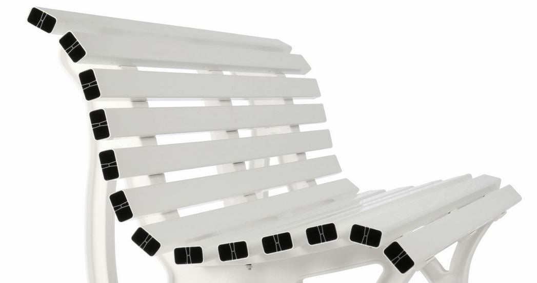 Panca BORKUM 4 posti, plastica bianca