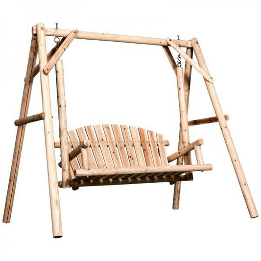 Hollywoodschaukel Gartenschaukel 2-Sitzer Massivholz Natur - Palo24