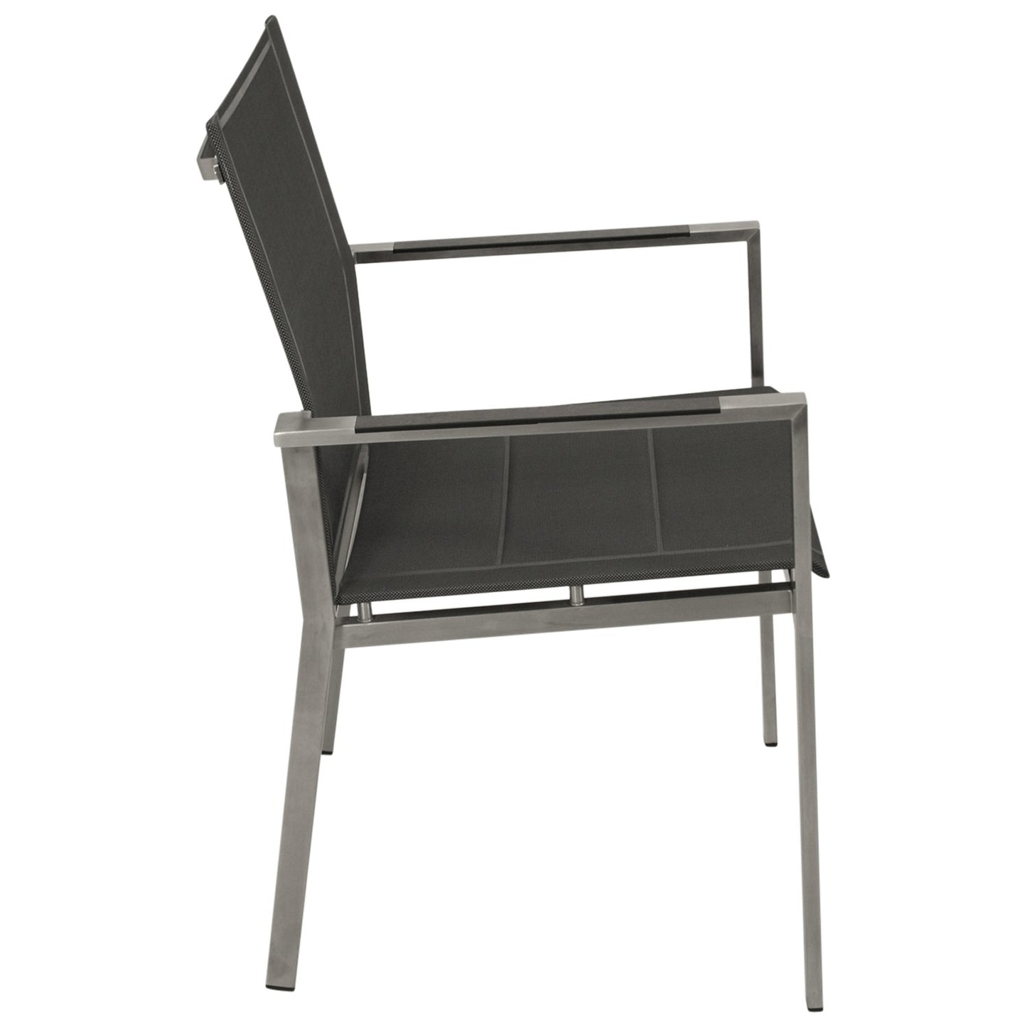 Stapelsessel SYDNEY, Edelstahl gebürstet + Kunstgewebe grau, 4 Stück - Palo24