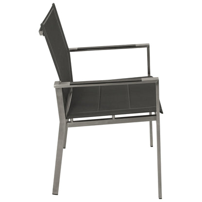 Stapelsessel SYDNEY, Edelstahl gebürstet + Kunstgewebe grau, 4 Stück - Palo24