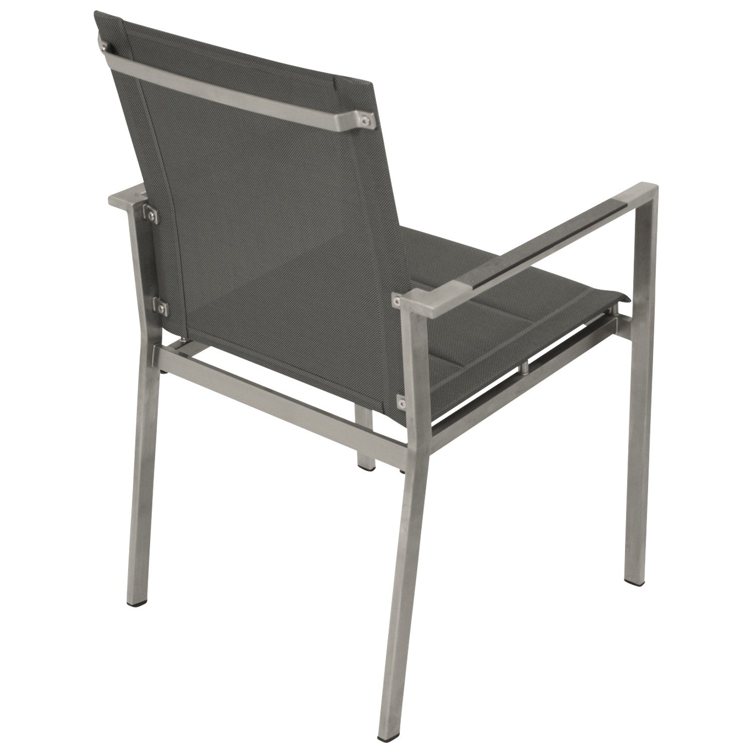 Stapelsessel SYDNEY, Edelstahl gebürstet + Kunstgewebe grau, 4 Stück - Palo24