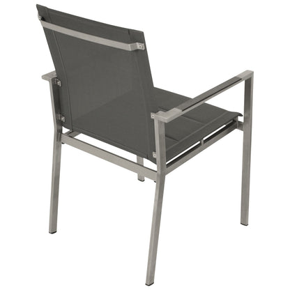 Stapelsessel SYDNEY, Edelstahl gebürstet + Kunstgewebe grau, 4 Stück - Palo24