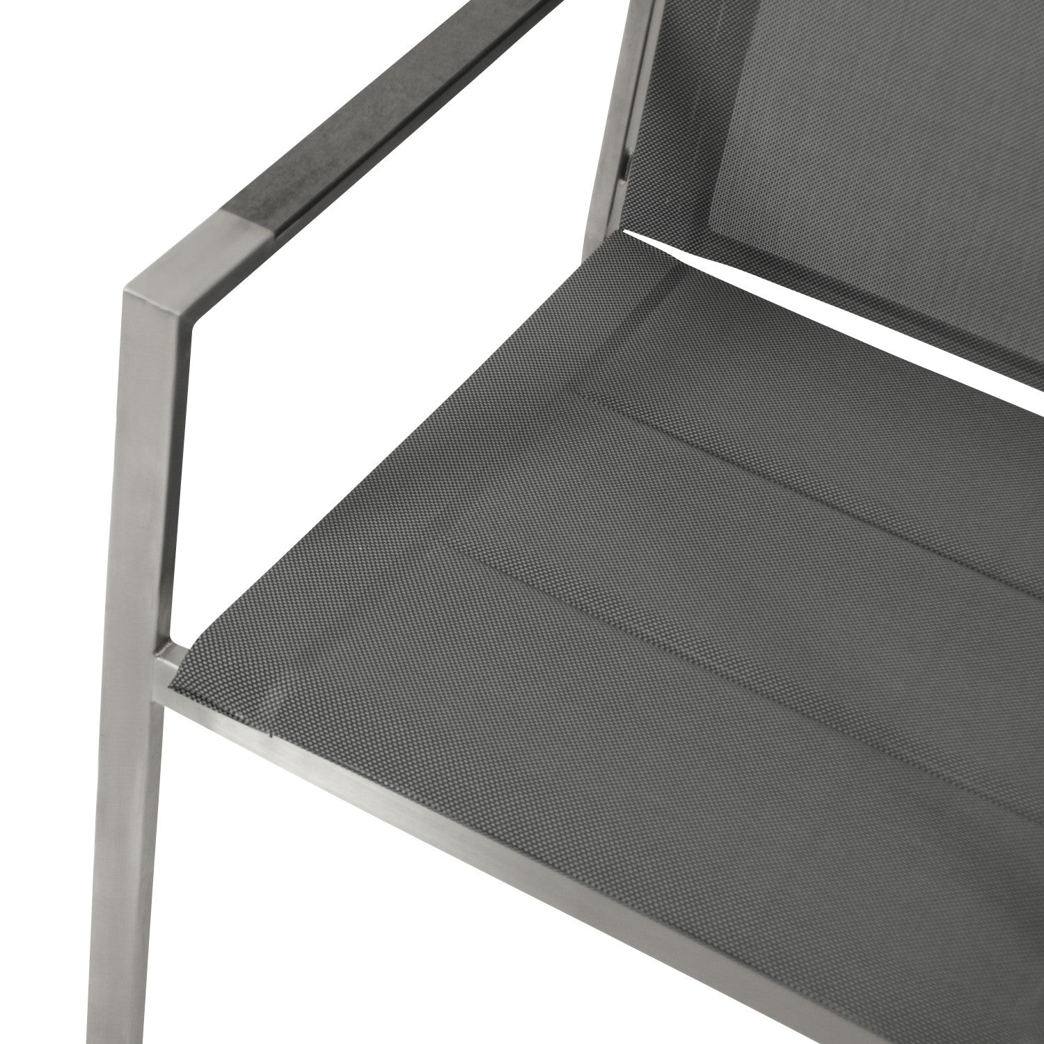 Stapelsessel SYDNEY, Edelstahl gebürstet + Kunstgewebe grau, 4 Stück - Palo24
