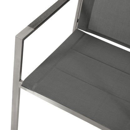 Stapelsessel SYDNEY, Edelstahl gebürstet + Kunstgewebe grau, 4 Stück - Palo24