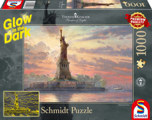 Thomas Kinkade - Freihheitsstatue in der Abenddämmerung - 1000 Teile GID Puzzle