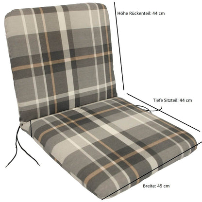 Auflage SEATTLE für Sessel grau/beige kariert - Palo24