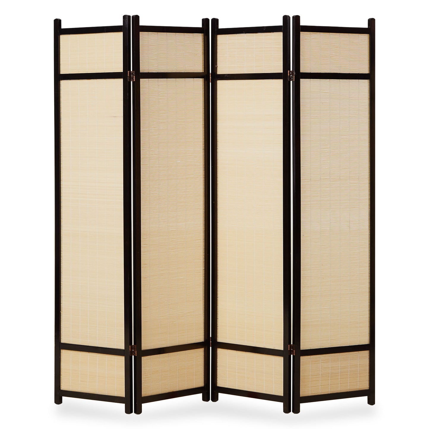 Paravent Braun Bambus Natur| 4 teilig | Holz | Raumteiler Trennwand Sichtschutz
