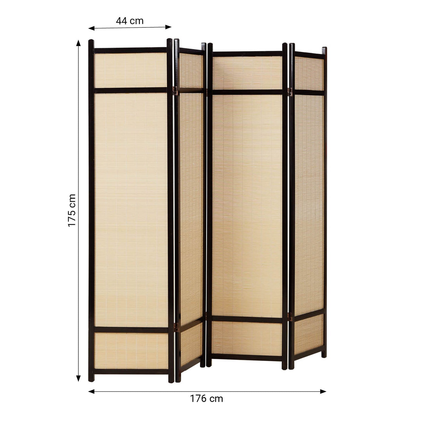 Paravent Braun Bambus Natur| 4 teilig | Holz | Raumteiler Trennwand Sichtschutz