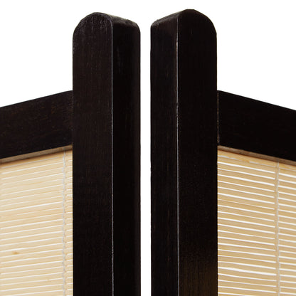 Paravent Braun Bambus Natur| 4 teilig | Holz | Raumteiler Trennwand Sichtschutz