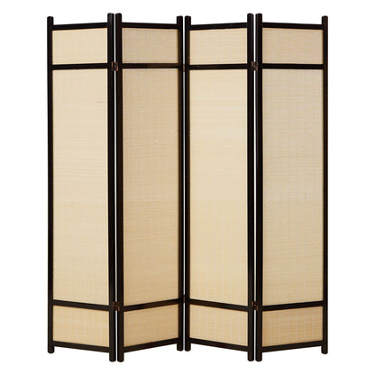 Paravent Braun Bambus Natur| 4 teilig | Holz | Raumteiler Trennwand Sichtschutz