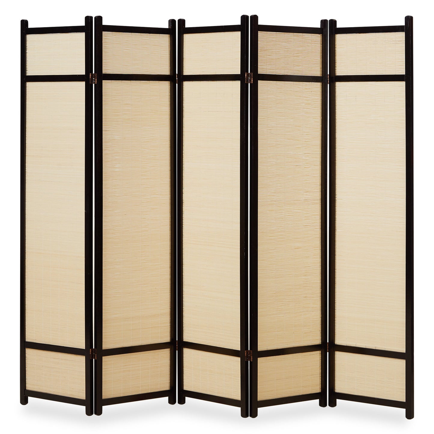 Paravent Braun Bambus Natur| 5 teilig | Holz | Raumteiler Trennwand Sichtschutz