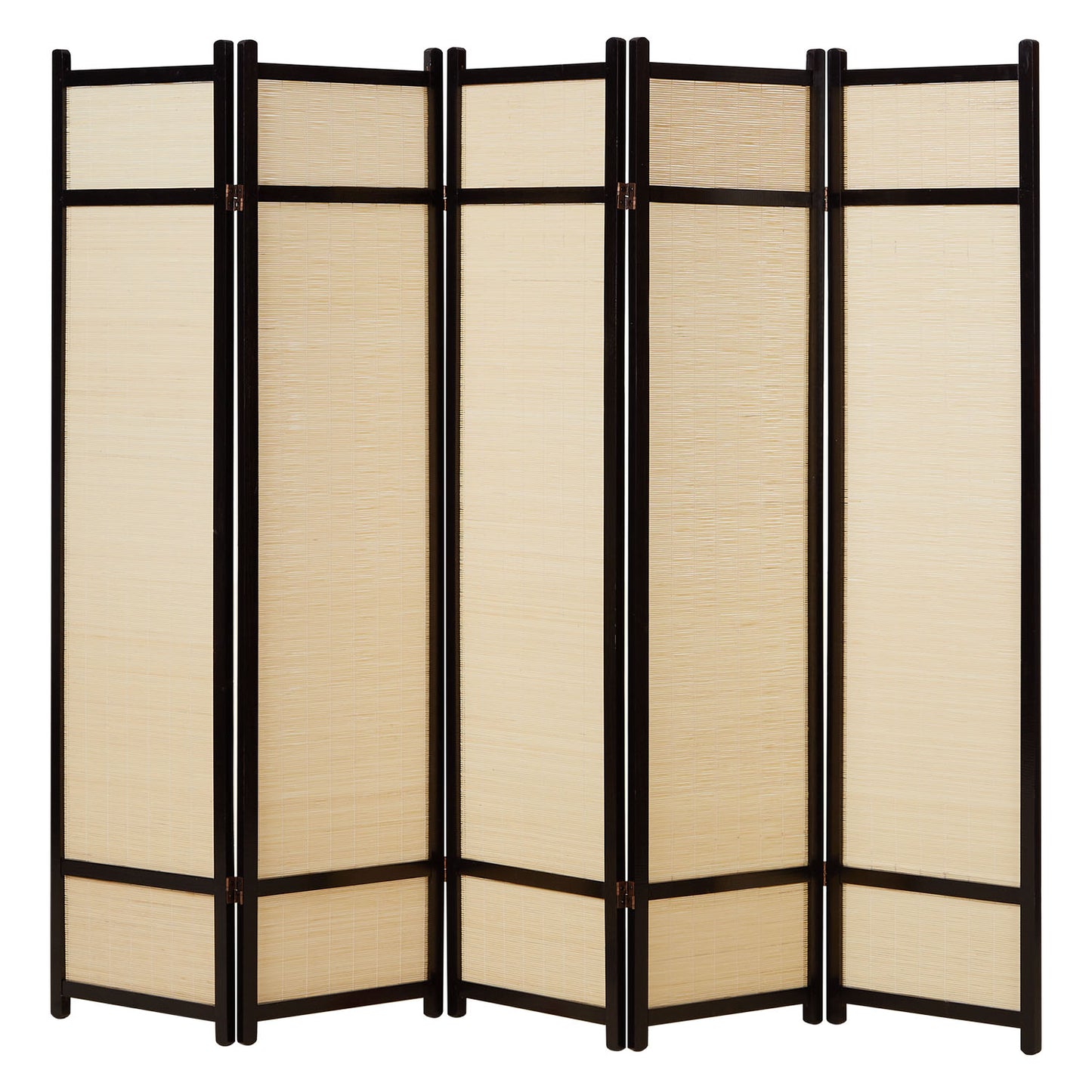 Paravent Braun Bambus Natur| 5 teilig | Holz | Raumteiler Trennwand Sichtschutz