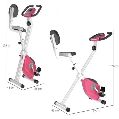 Home Trainer Bicicletta Trainer Altezza Regolabile Rosa+Bianco