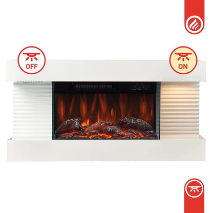 KAMINIO Elektrokamin LIZ - mit Heizung, 3D-Flammeneffekt Weiss - Palo24