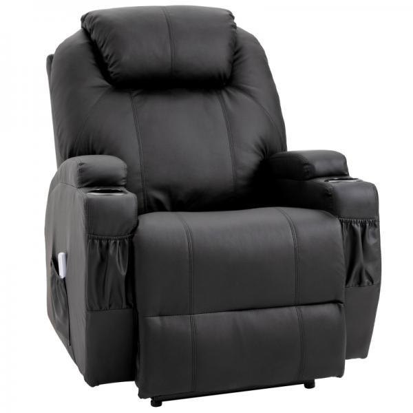 Fauteuil de massage électrique fonction massage fonction inclinable mousse noir