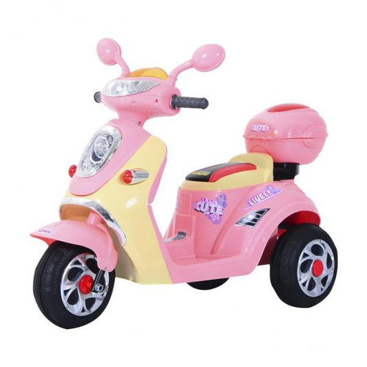 Elektro Kinderroller Kindermotorrad 6V 3 km/h 108 x 51 x 75cm Rosa Gelb