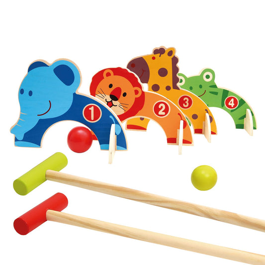 Bino & Mertens - Kinder-Crocket-Set aus Holz, Zoo