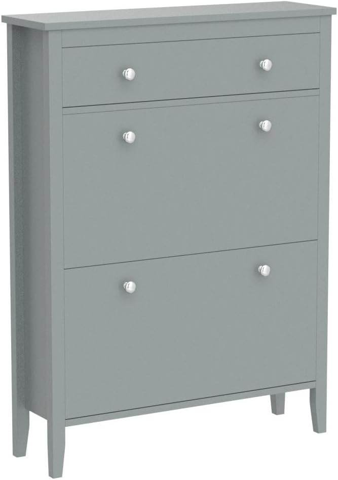 Schuhkipper | Schuhschrank mit 2 Klappen | Schuhkommode Grau | FSR89-HG - Palo24