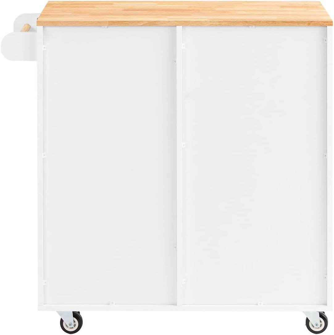 Design Kücheninsel | Servierwagen Weiß | Küchenwagen mit Arbeitsplatte - Palo24