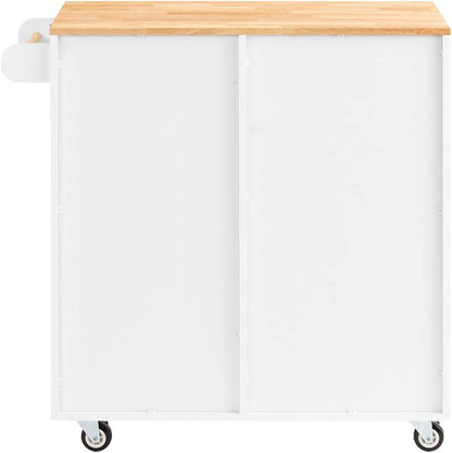 Design Kücheninsel | Servierwagen Weiß | Küchenwagen mit Arbeitsplatte - Palo24
