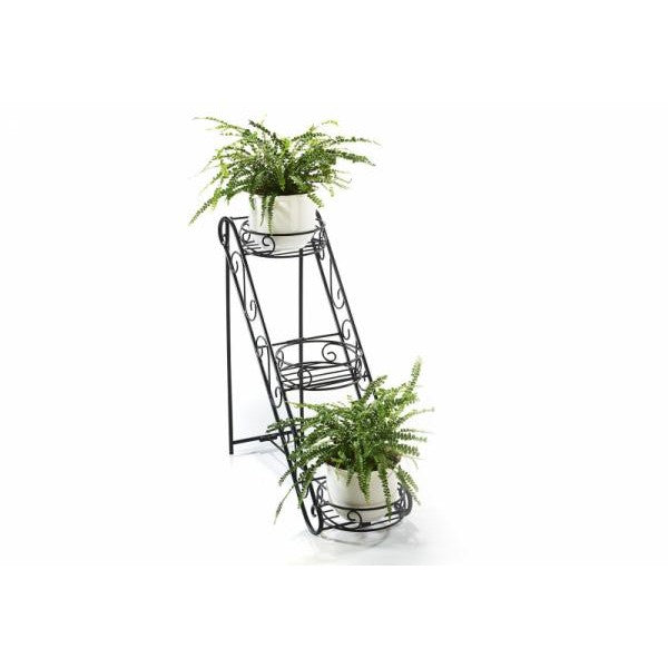 Pflanzenständer Metall Treppe rund Blumenhocker aus Metall - 20x53x54 cm - Braun