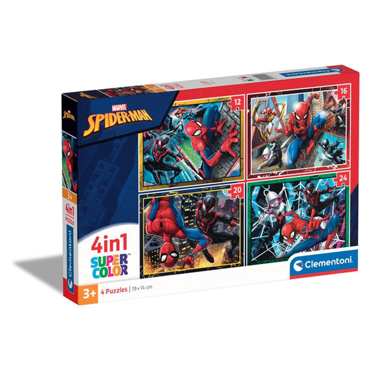 Clementoni 21515 - 4 in 1 Puzzle Supercolor - Spiderman