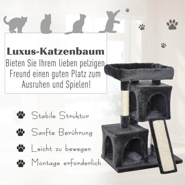Kratzbaum Katzenkratzbaum mit Sisalsäulen Katzenbaum Dunkelgrau - Palo24