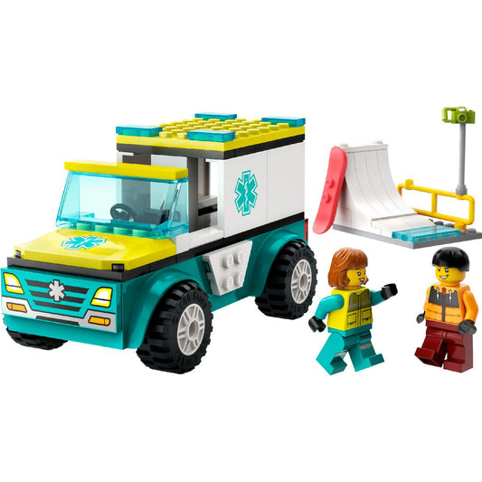 LEGO® 60403 City Fahrzeuge - Rettungswagen und Snowboarder (79 Teile)