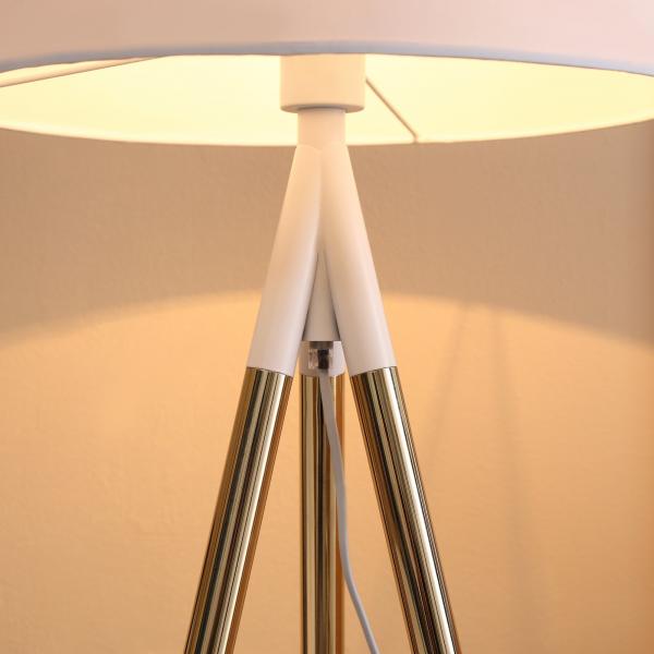 Lampadaire lampadaire or blanc 53 cm x 53 cm x 144 cm